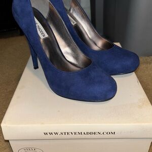 Steve Madden Midnight Blue Suede Heels